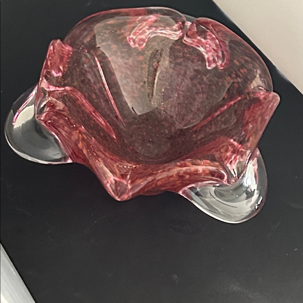 Artistic Pink Glass Art Bowl